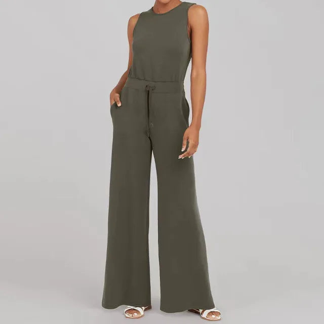 Lambert - Damen ärmelloser Rundhals-Jumpsuit