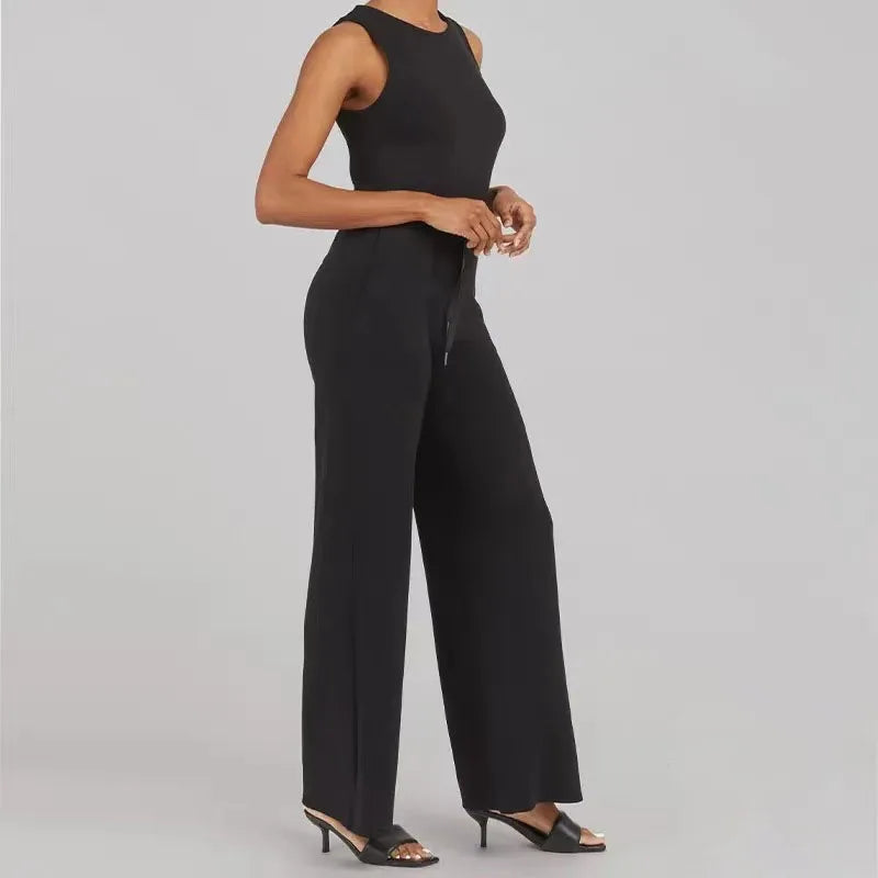 Lambert - Damen ärmelloser Rundhals-Jumpsuit