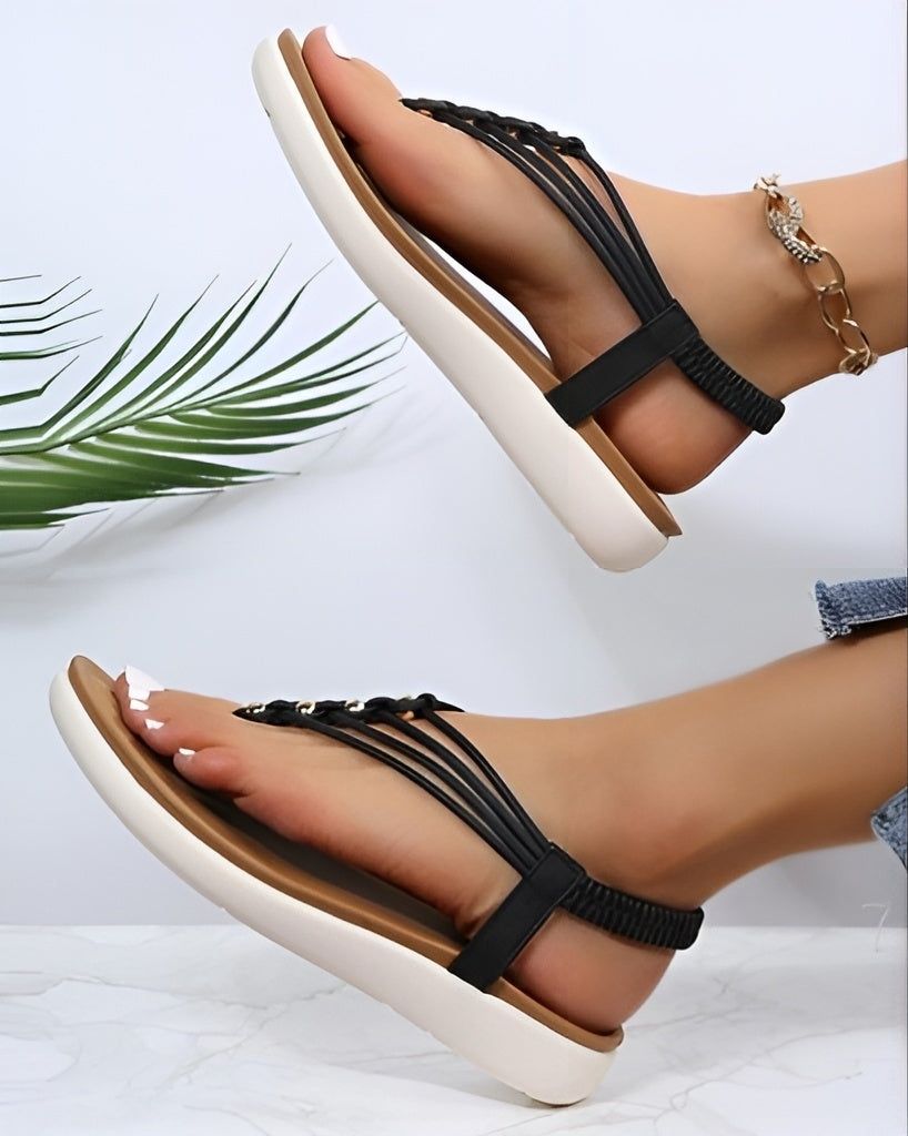 Heidi-Mode | Dünne Riemchensandalen mit Perlen