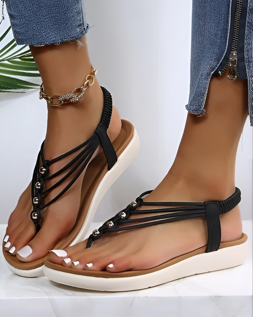 Heidi-Mode | Dünne Riemchensandalen mit Perlen