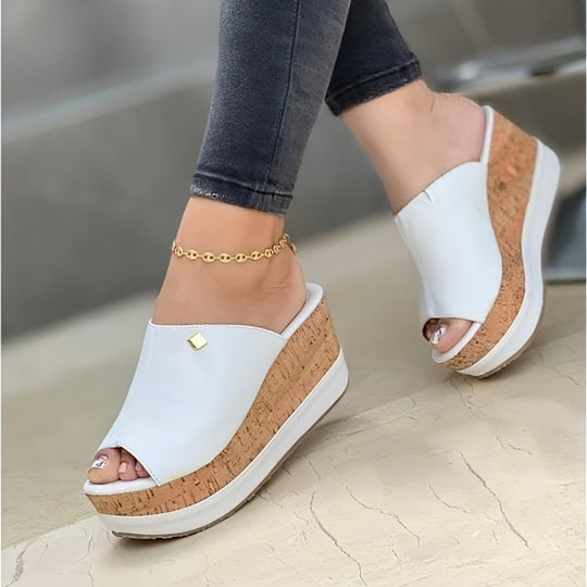 Heidi-Mode | Peep Toe Wedges Sandalen