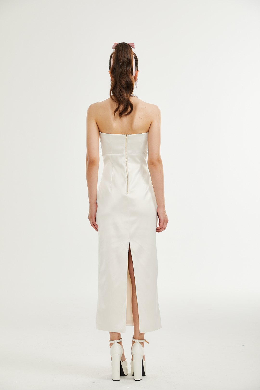 Heidi-Mode | Bogen Detail Off Shoulder Kleid
