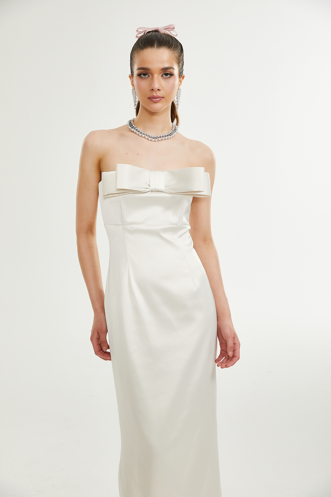 Heidi-Mode | Bogen Detail Off Shoulder Kleid
