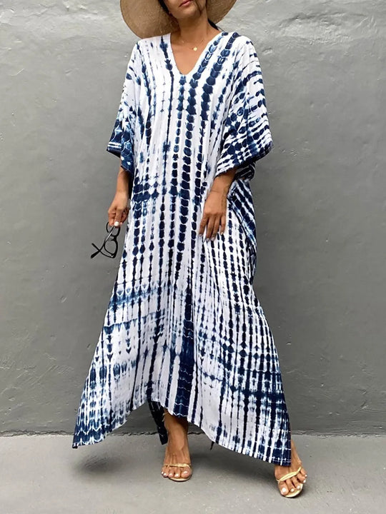 Heidi-Mode | Beach Beauty Frauen Kaftan Print Sommer Maxi Kleid