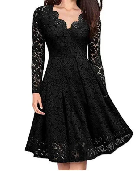 Spitzenkleid mit V-Ausschnitt - Lara