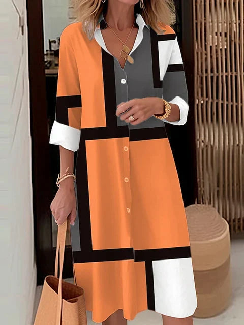 Eleganz Schickes geknöpftes Kleid