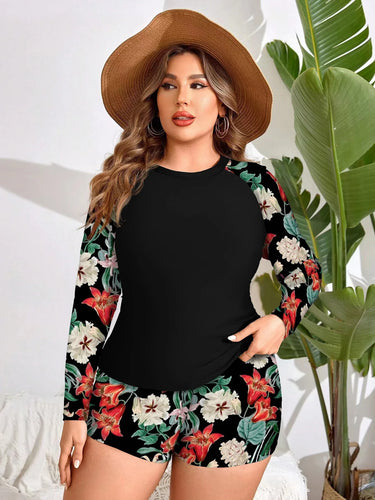 Heidi-Mode | Blumen Uv Schutz Zweiteiliger Badeanzug