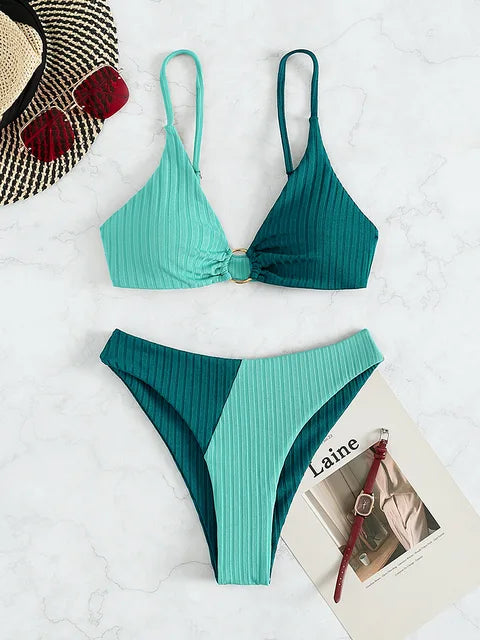 Heidi-Mode | Heidi-Mode | Push-Up-Bikini-Set mit Hoher Taille für Damen