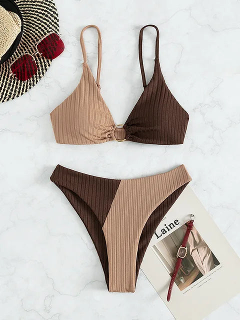 Heidi-Mode | Heidi-Mode | Push-Up-Bikini-Set mit Hoher Taille für Damen