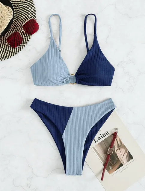 Heidi-Mode | Heidi-Mode | Push-Up-Bikini-Set mit Hoher Taille für Damen