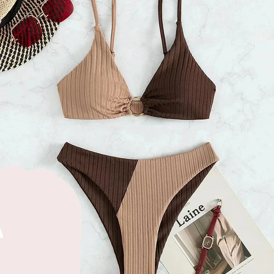 Heidi-Mode | Heidi-Mode | Push-Up-Bikini-Set mit Hoher Taille für Damen