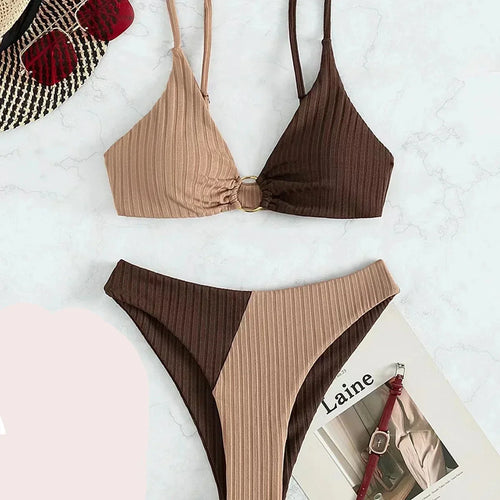 Heidi-Mode | Heidi-Mode | Push-Up-Bikini-Set mit Hoher Taille für Damen