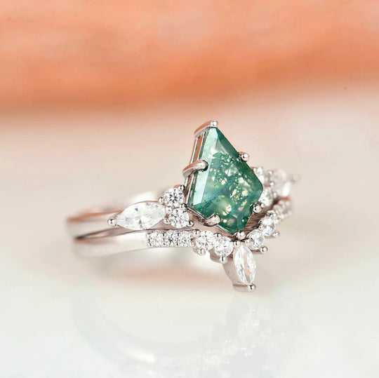 Grüner Moosachat Ring