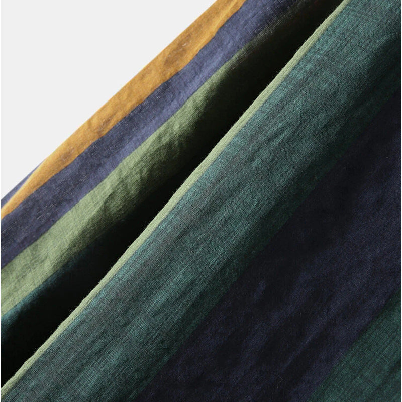 Herren Langarmhemd mit auffälligem Streifenmuster und moderner Passform Heidi-Mode