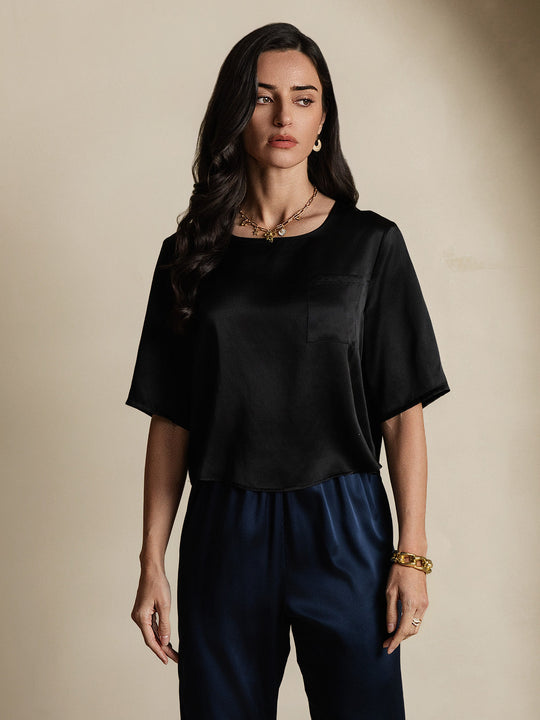 Heidi-Mode | 100% Seide Lässiges Damen T-Shirt