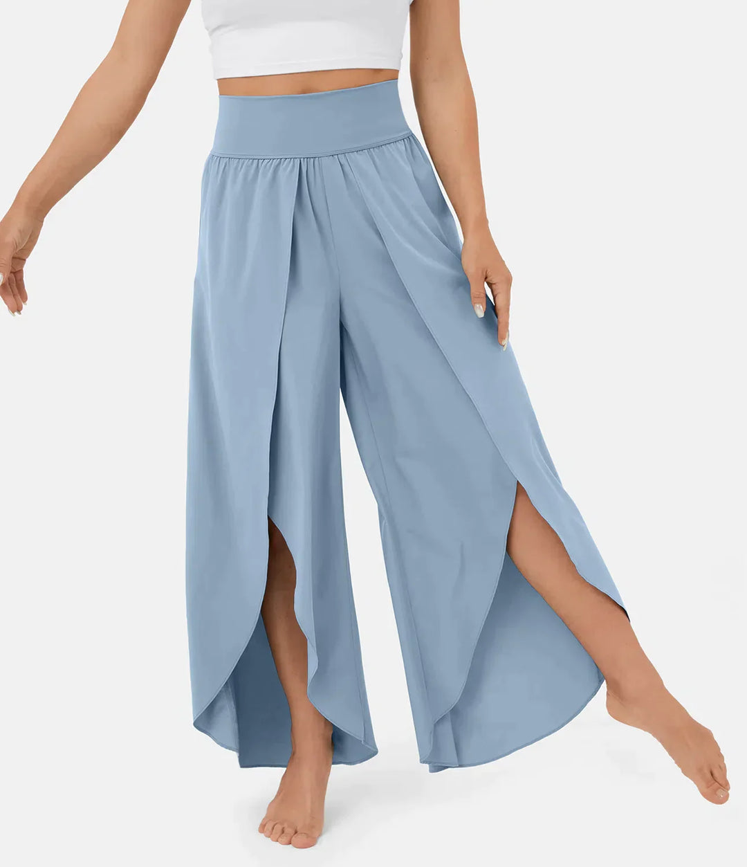 Heidi-Mode | Damen Hose Super Bequeme, Luftige und Elegante Schlaghose mit Integrierten Shorts