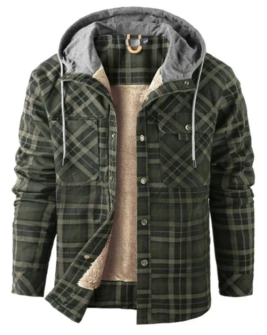 Heidi-Mode | Herren Outdoorjacke kariert mit Isolierung & wasserabweisender Beschichtung