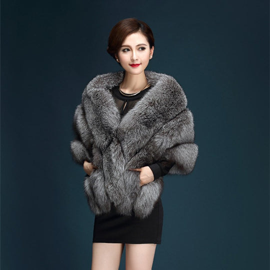 Damen Elegante Kunstpelz-Stola mit voluminösem Schnitt Heidi-Mode