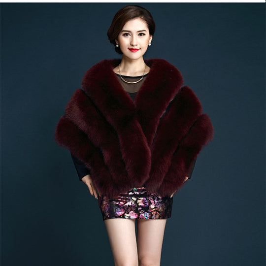 Damen Elegante Kunstpelz-Stola mit voluminösem Schnitt Heidi-Mode