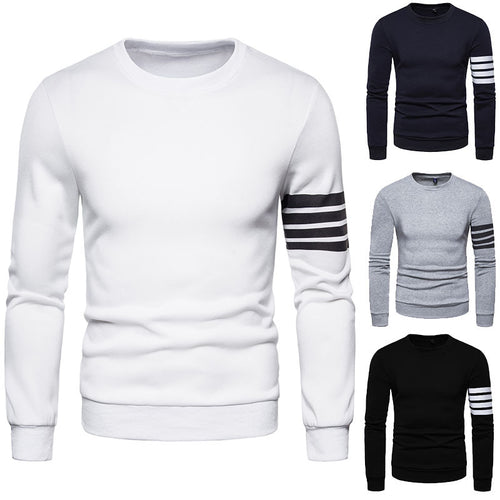 Herren modischer Sweatshirt mit sportlichem Streifen-Design Heidi-Mode