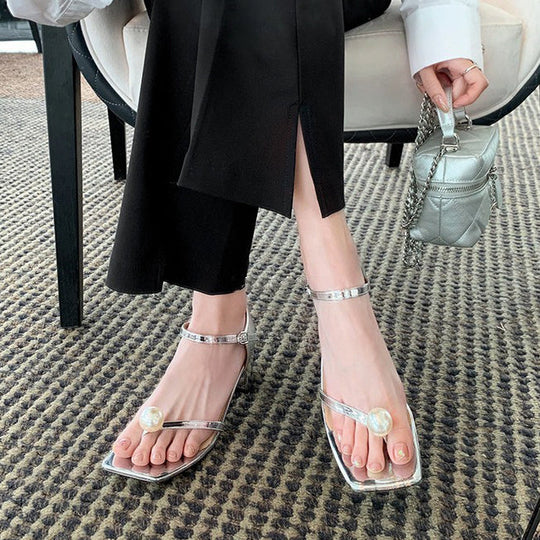 Heidi-Mode | Sandalen Eingewickelter Absatz Temperament Flip Flops