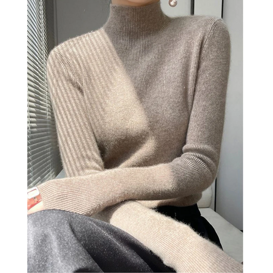Heidi-Mode | Damen Rollkragenpullover Gerippter Strick Weich und Elegant Rollkragenpullover Damen