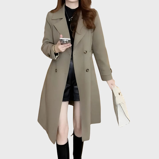 Heidi-Mode | Doppelreihiger Trenchcoat für Frauen