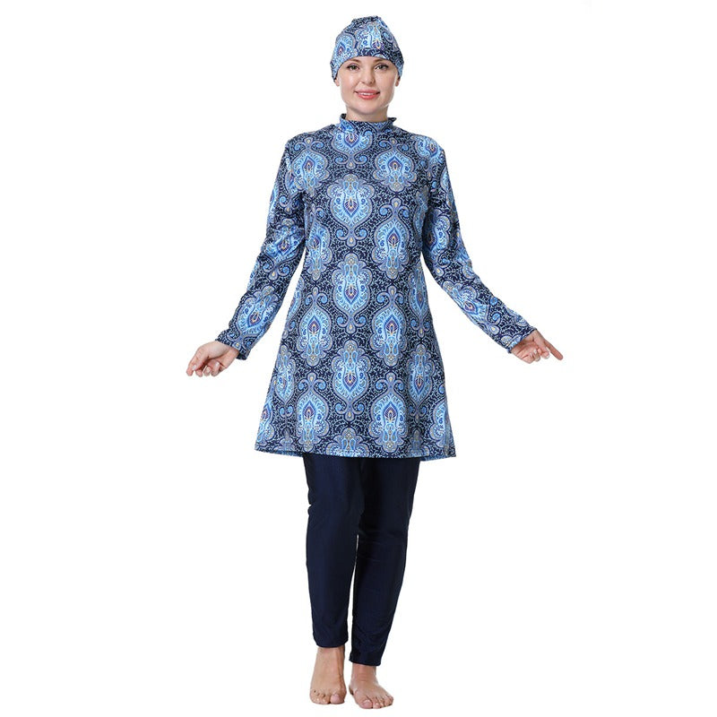 Heidi-Mode | 3Xl 8Xl Gedruckte Halal Arabische Frauen Badebekleidung Badeanzug Burkinis