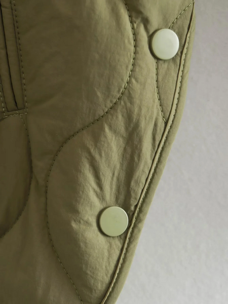 Heidi-Mode | Elegante Langarm-Steppjacke mit Ein-Knopf-Verschluss Ideal für Herbst/Winter