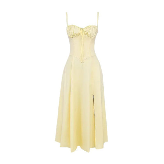 Heidi-Mode | Sommerslank Überknie Kleid mit Rückenbanden