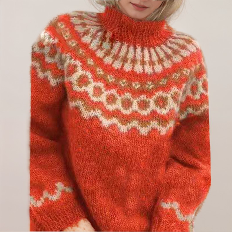 Heidi-Mode | Nordische Strickjacke mit Muster Acryl Warm, Zeitlos