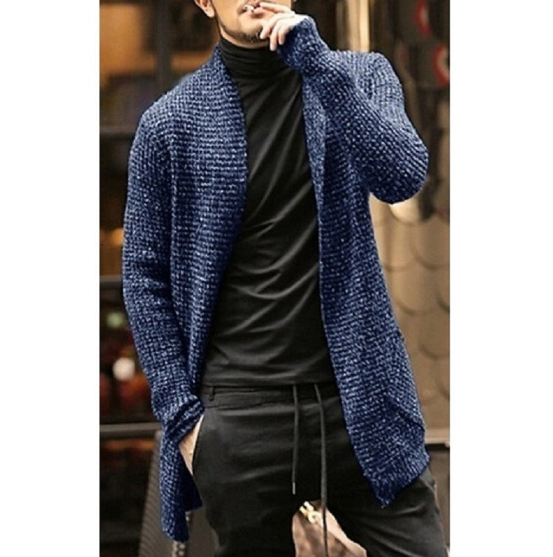 Herren eleganter Strickcardigan mit offener Front und lässigem Schnitt Heidi-Mode