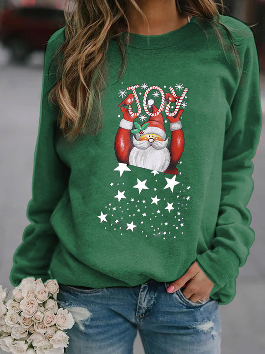 Damen Sweatshirt mit festlichem Weihnachtsmotiv Heidi-Mode