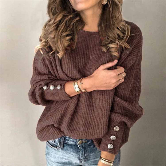 Heidi-Mode | Lässig Chique Pullover mit Knopfdetails für Damen