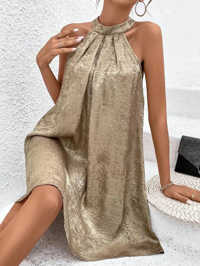 Heidi-Mode | Elegantes Neckholderkleid In Gold