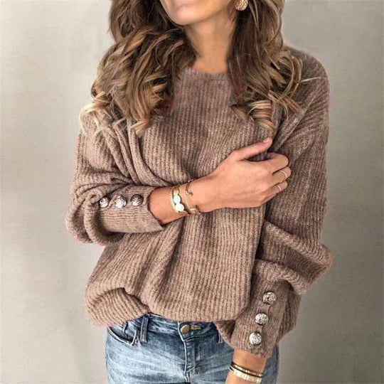 Heidi-Mode | Lässig Chique Pullover mit Knopfdetails für Damen
