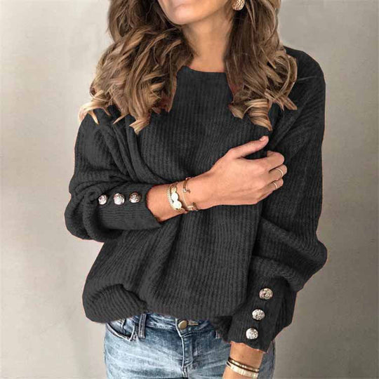 Heidi-Mode | Lässig Chique Pullover mit Knopfdetails für Damen