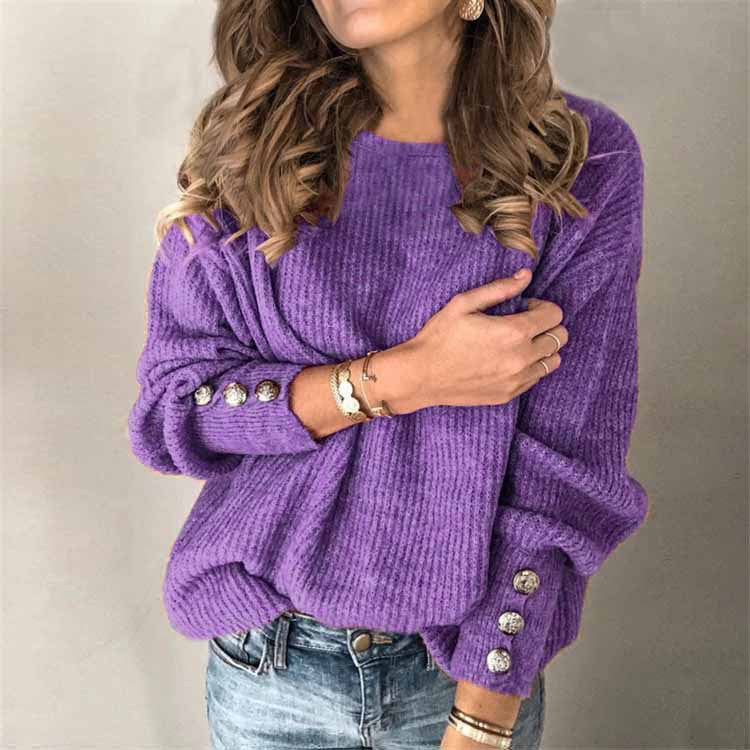 Heidi-Mode | Lässig Chique Pullover mit Knopfdetails für Damen