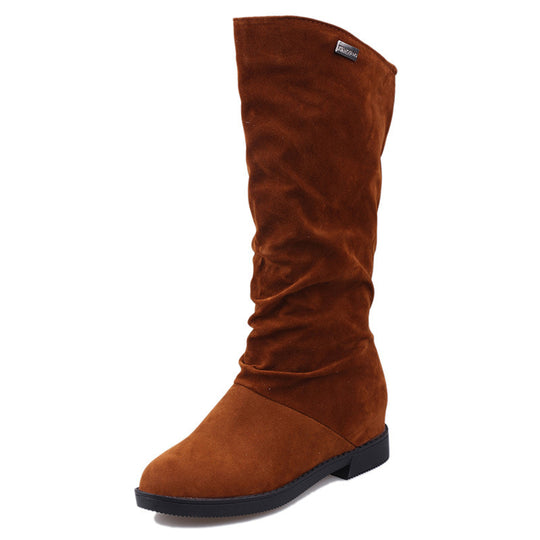 Damen Elegante und gemütliche Stiefel aus weichem Veloursleder Heidi-Mode