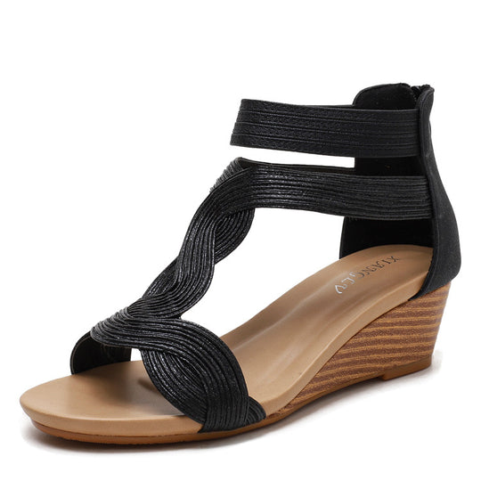 Damen elegante Sandalen mit Keilabsatz Heidi-Mode