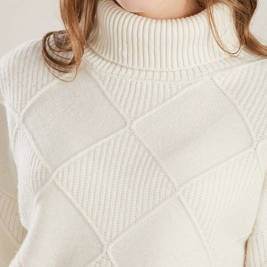 Heidi-Mode - Elegante und Bequeme Herbst Merinowolle Rollkragenpullover für Frauen