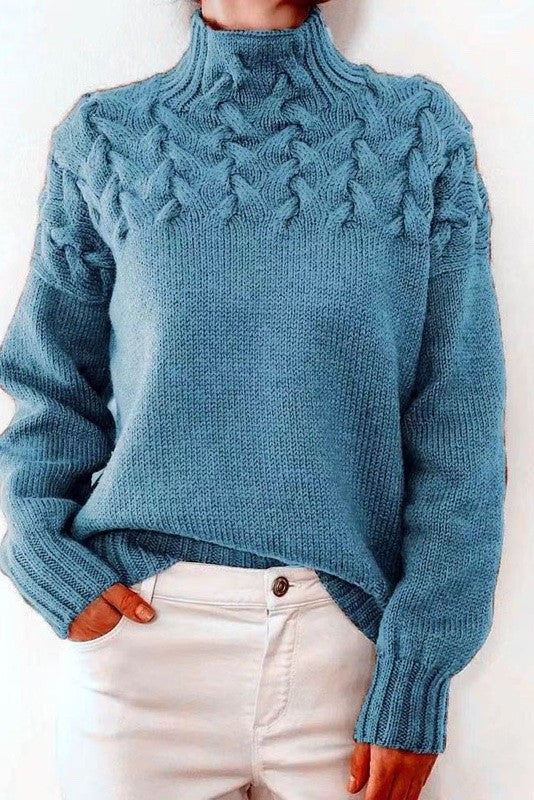 Heidi-Mode | Strickpullover Mit Stehkragen