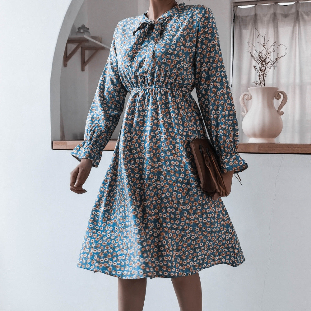 Heidi-Mode | Damen Kleid mit Stehkragen und Langen Ärmeln