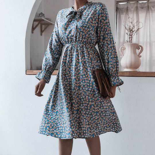 Heidi-Mode | Damen Kleid mit Stehkragen und Langen Ärmeln