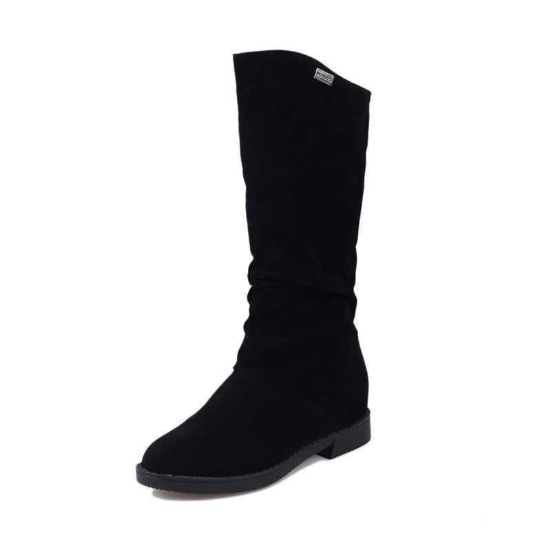 Damen Elegante und gemütliche Stiefel aus weichem Veloursleder Heidi-Mode