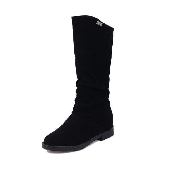Damen Elegante und gemütliche Stiefel aus weichem Veloursleder Heidi-Mode