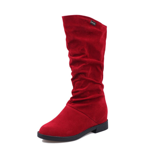 Damen Elegante und gemütliche Stiefel aus weichem Veloursleder Heidi-Mode