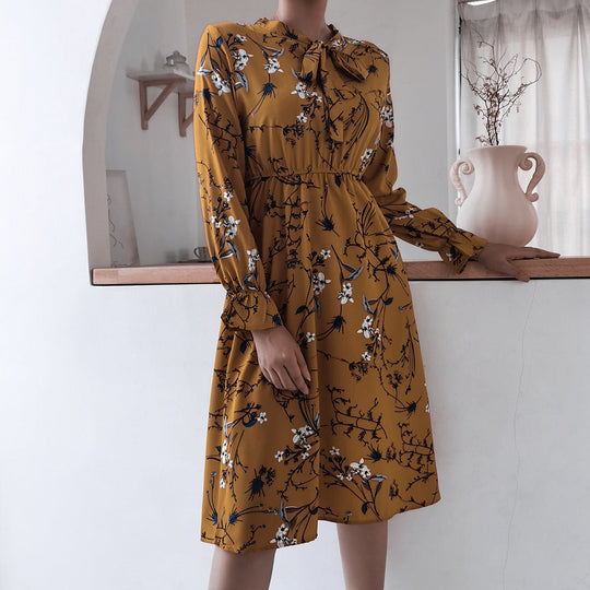 Heidi-Mode | Damen Kleid mit Stehkragen und Langen Ärmeln