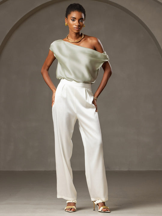 Heidi-Mode | Seiden Chic Ein Schulter Bluse