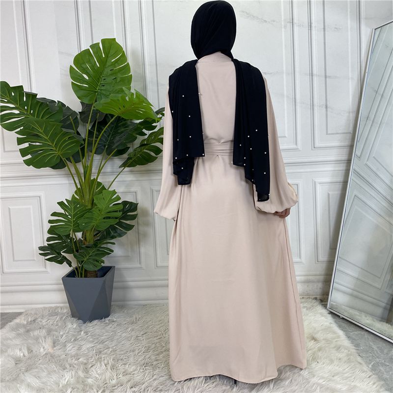 Heidi-Mode | mit Taschen 11 Farboptionen Kimono Strickjacke Offene Abaya Kleid für Muslime Frauen